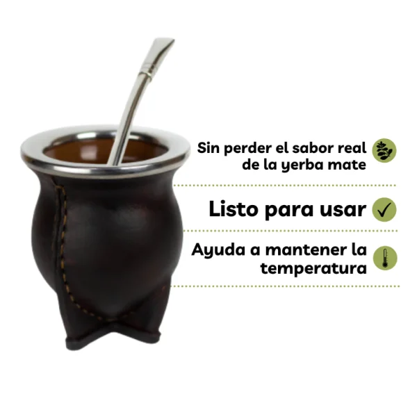 mate de cerámica con bombilla de alpaca Combo 6