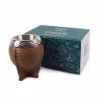 Mate de plata y oro forrado en cuero
