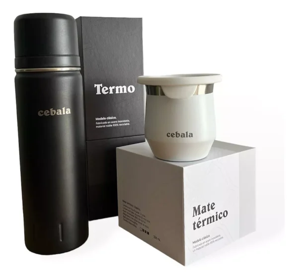 Mate & termo de acero inoxidable